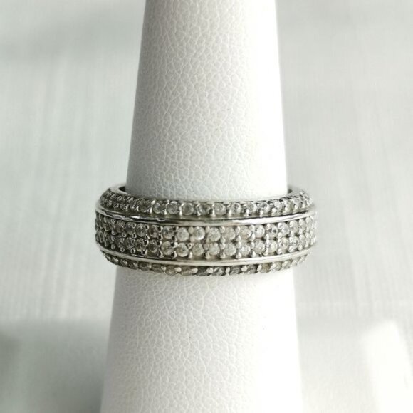 NEW sterling silver cz eternity band ring size 7 - Picture 3 of 7